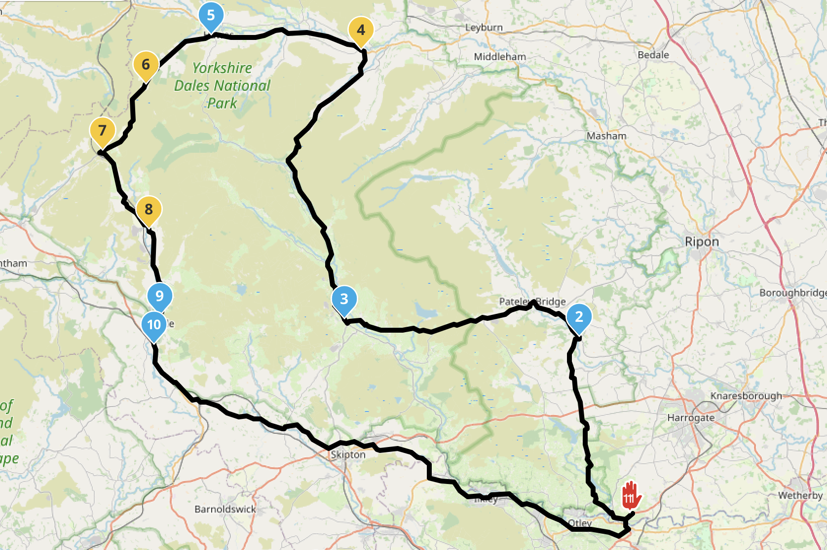 A map of a fabulous driving route