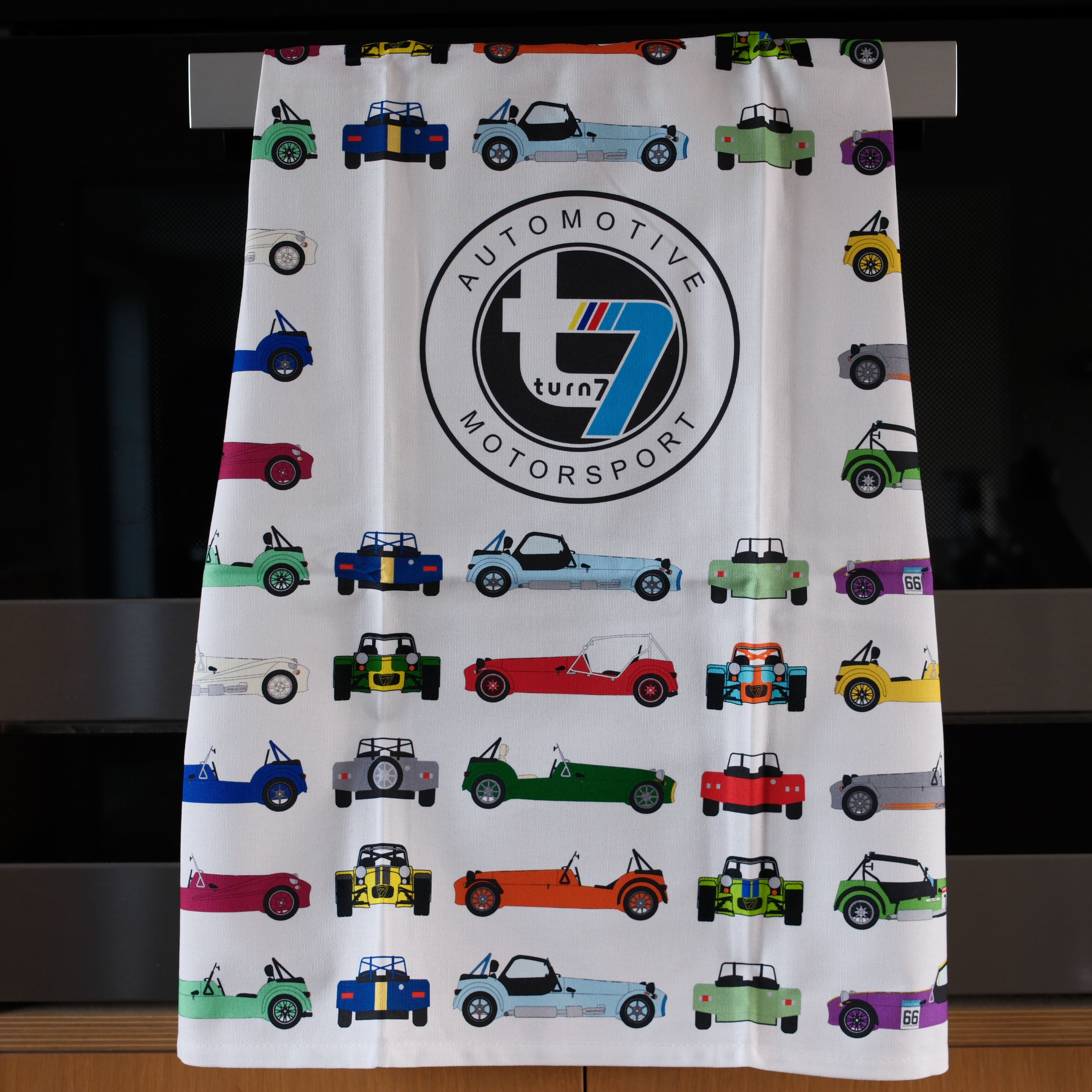 A Turn 7 cotton tea towel